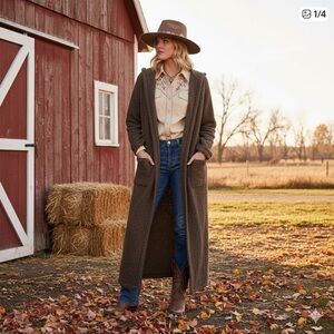 Sears TOGETHER Maxi Wrap Sweater Coat Size 12